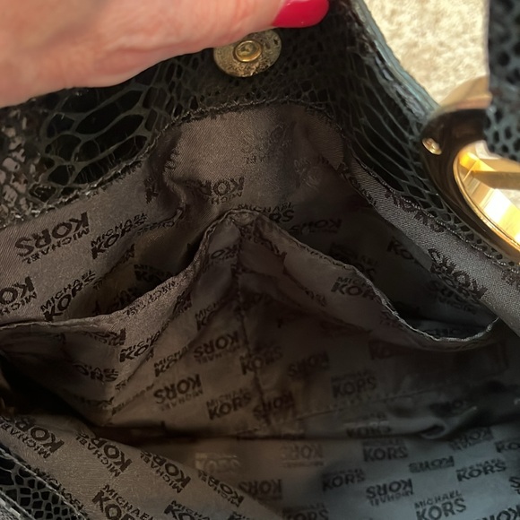 Michael Kors Shiny Snakeskin Purse - Picture 6 of 10